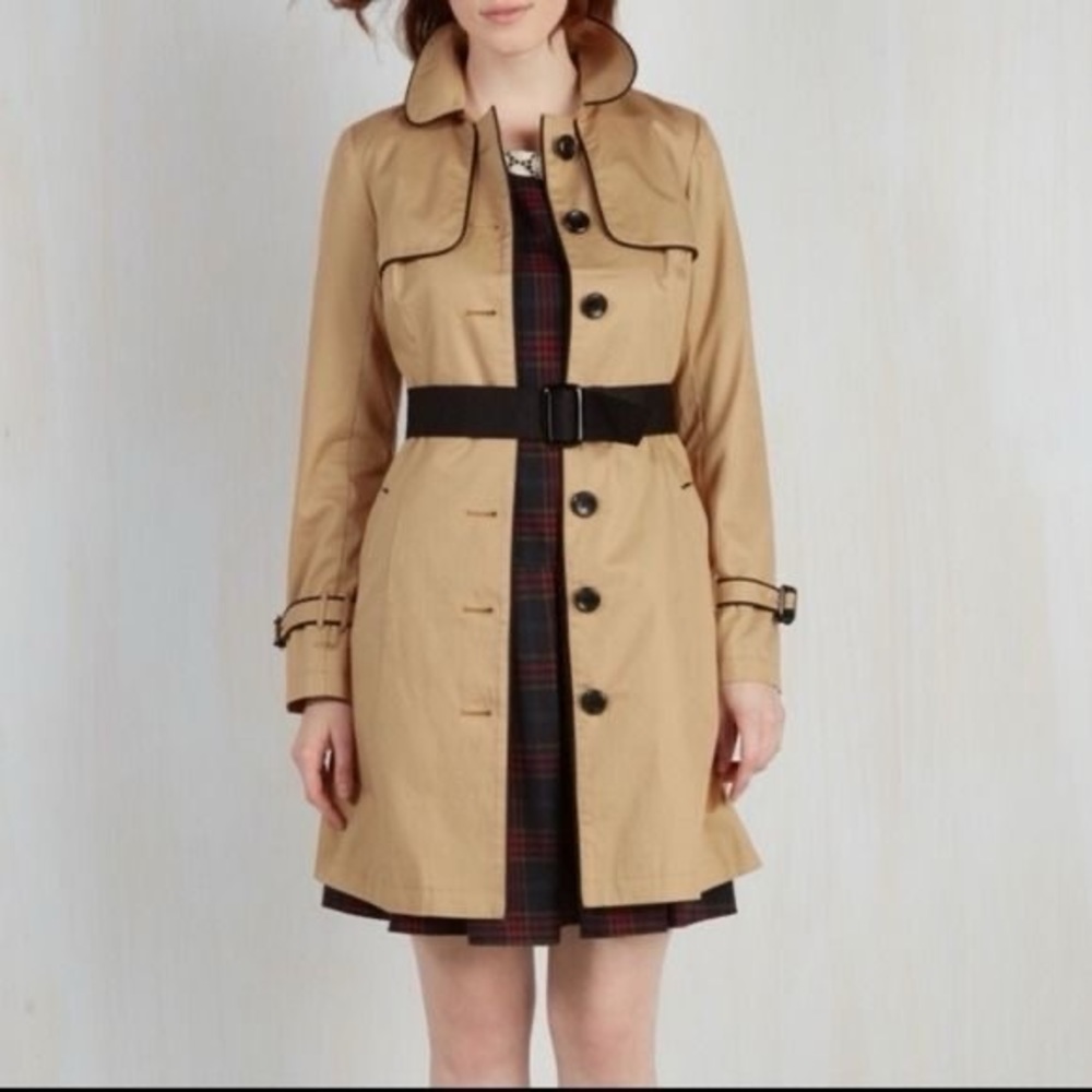 Modcloth Urbane Existence Belted Trench Coat
